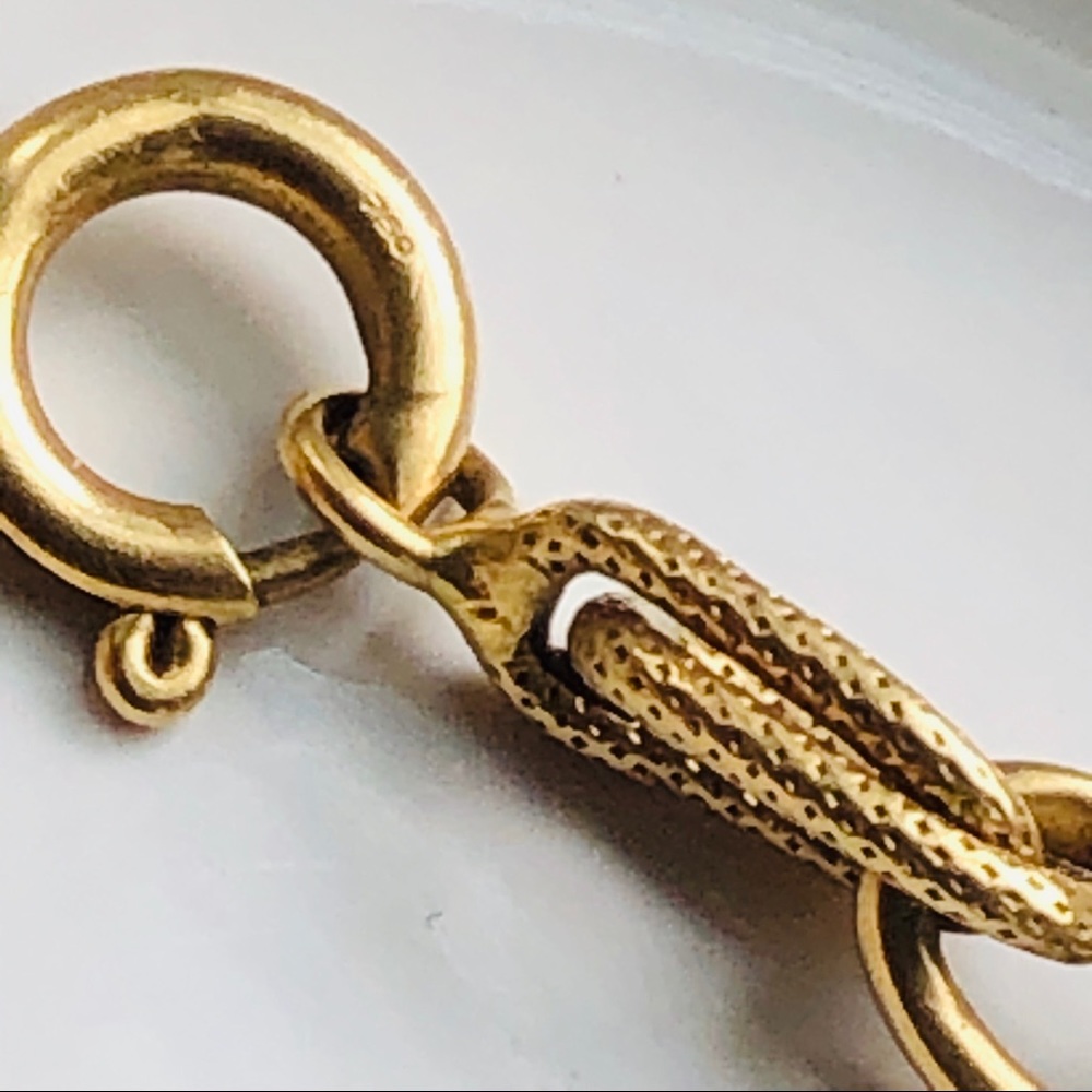 18K Matte Gold Cable Link Bracelet 8.5 inches - Picture 8 of 16